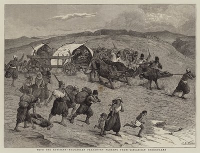Con los rusos, campesinos búlgaros huyendo de irregulares circasianos de Samuel Edmund Waller
